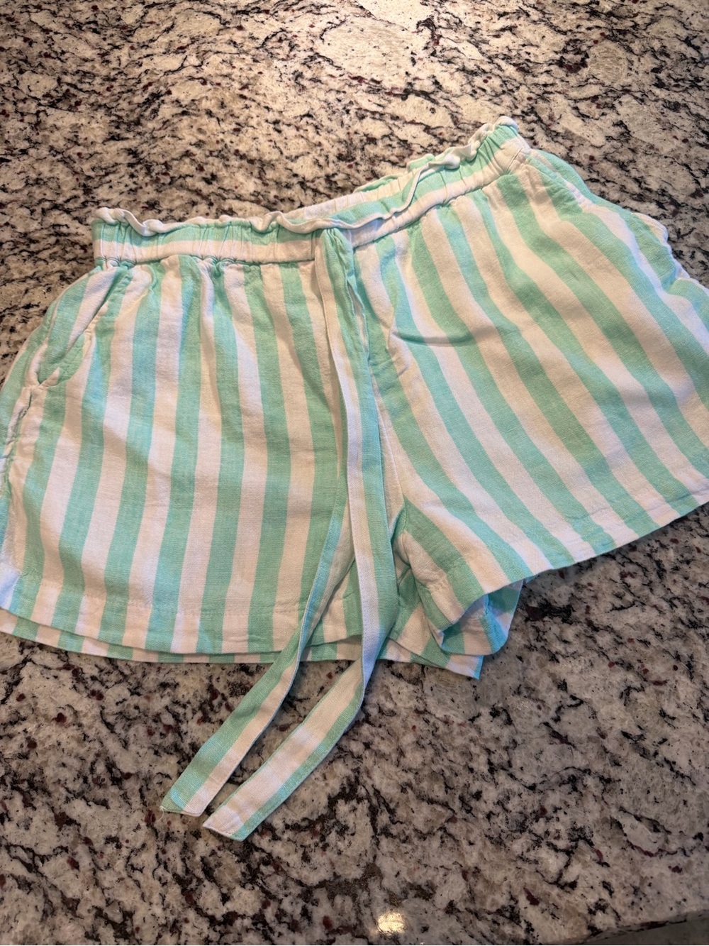 Stoney clover lane Target Striped Mint & White Tie-Waist Lounge Shorts small